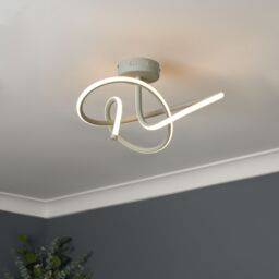 Inlight Veton Swirl Matt Acrylic & Aluminium Light Taupe Led Ceiling Light - thumbnail 7