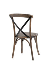Cross Back Elm Metal Dining Chair With Rush Seat Durable, Stylish - thumbnail 3