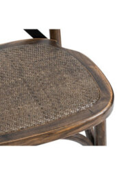 Cross Back Elm Metal Dining Chair With Rush Seat Durable, Stylish - thumbnail 2