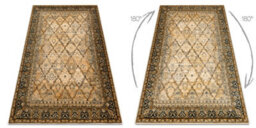 RugsX Wool Carpet Omega Grenada Frame, Diamonds, Oriental - Cognac 135X200 Cm - thumbnail 2