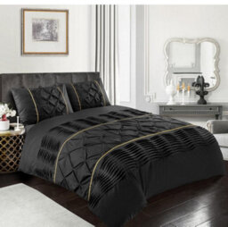 Homespace Direct Ltd Eleanor Embellished Black King Duvet Cover Set