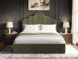 Flair Margot Ottoman Bed Khaki Green Velvet Kingsize - thumbnail 3