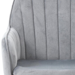 Thehotsale Set Of 2 Grey Velvet Dining Chairs With Armrests And Black Iron Legs - thumbnail 7