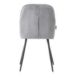 Thehotsale Set Of 2 Grey Velvet Dining Chairs With Armrests And Black Iron Legs - thumbnail 6