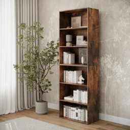 Urbn-Living Wide 6 Tier Book Shelf Deep Bookcase Storage Cabinet Display Dining Living Room - thumbnail 2