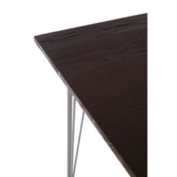 Orsina Versatile Grey Metal And Elm Wood Table, Large Square Table, Sturdy Outdoor Dining Table For Lawn, Patio - thumbnail 3