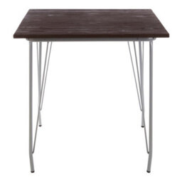 Orsina Versatile Grey Metal And Elm Wood Table, Large Square Table, Sturdy Outdoor Dining Table For Lawn, Patio - thumbnail 8