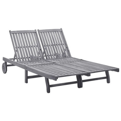Walplus 2-Person Sun Lounger Solid Acacia Wood - image 1