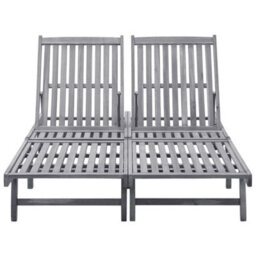 Walplus 2-Person Sun Lounger Solid Acacia Wood - thumbnail 2