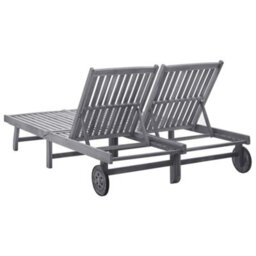 Walplus 2-Person Sun Lounger Solid Acacia Wood - thumbnail 4