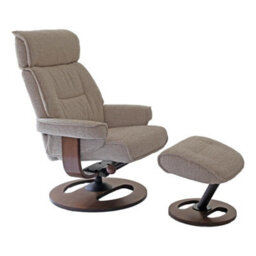 Morris Living The Newton Swivel Recliner Chair & Matching Footstool - Mink Fabric