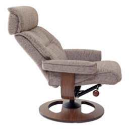 Morris Living The Newton Swivel Recliner Chair & Matching Footstool - Mink Fabric - thumbnail 6