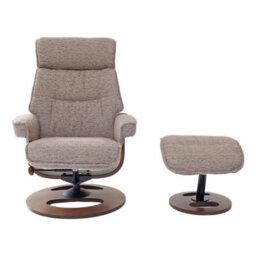 Morris Living The Newton Swivel Recliner Chair & Matching Footstool - Mink Fabric - thumbnail 4