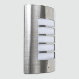 Valuelights Medlock Stainless Steel And Frosted Lens Ip44 Rated Outdoor Wall Mounted Security Light - thumbnail 4