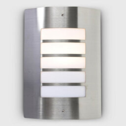 Valuelights Medlock Stainless Steel And Frosted Lens Ip44 Rated Outdoor Wall Mounted Security Light - thumbnail 3