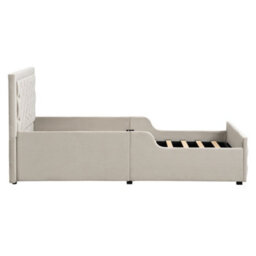 Modernluxe 3Ft Single Bed, 90X190 Cm, Ottoman Bed, Hydraulic Bed, With Headboard And Large Storage Space, Velvet, Beige - thumbnail 9