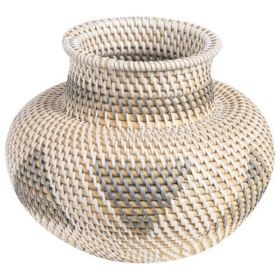 Beliani Decorative Vase Asahan Rattan 22 Cm Natural - image 1