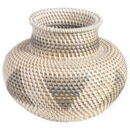 Beliani Decorative Vase Asahan Rattan 22 Cm Natural