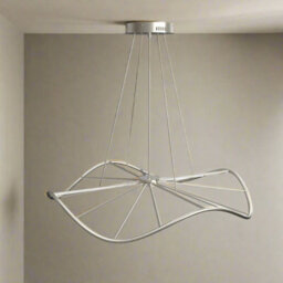 CGC Lighting Cgc Paraplu 1 Wave 90Cm Satin Nickel Led Ceiling Pendant Light Chandelier - thumbnail 3
