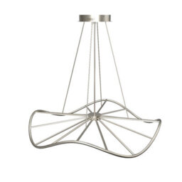 CGC Lighting Cgc Paraplu 1 Wave 90Cm Satin Nickel Led Ceiling Pendant Light Chandelier - thumbnail 5