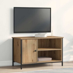 Berkfield Modern Tv Cabinet Artisan Oak 80X40X50 Cm Engineered Wood And Steel - thumbnail 2