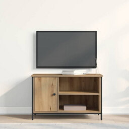 Berkfield Modern Tv Cabinet Artisan Oak 80X40X50 Cm Engineered Wood And Steel - thumbnail 4