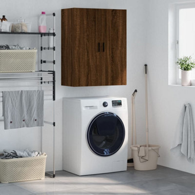 Berkfield Wall Mounted Cabinet Brown Oak 69.5X34X90 Cm - image 1