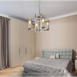 Long Life Lamps Company Modern 4 Lamp Lantern Pendant Light Glass Shades Chain Suspended Ceiling Light Chrome H3040 - thumbnail 8
