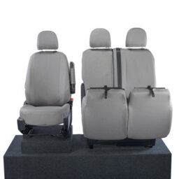 Uk Custom Covers Man Tge 2017+ Grey Front Seat Covers - 3 Seats, Folding Middle Seat - thumbnail 3