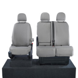 Uk Custom Covers Man Tge 2017+ Grey Front Seat Covers - 3 Seats, Folding Middle Seat - thumbnail 1