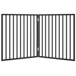 Walplus Black Dog Gate Foldable 2 Panels 160 Cm Poplar Wood - thumbnail 4