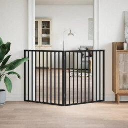Walplus Black Dog Gate Foldable 2 Panels 160 Cm Poplar Wood - thumbnail 3