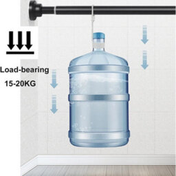 Black 125To220Cm Heavy Duty Extendable Telescopic Shower Curtain Pole Rail Rod Bath Door Window - thumbnail 5