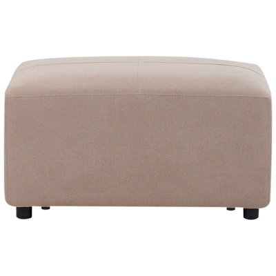 Wyld And Coco Taupe Upholstered Ottoman Footstool Minimalist Modern W95 X D70 X H48Cm - image 1