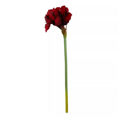 Orsina Amaryllis Stem - 72Cm Burgundy, Deep Burgundy Petals With Realistic Texture And Form, Striking Faux Flower - image 1