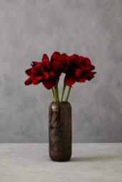 Orsina Amaryllis Stem - 72Cm Burgundy, Deep Burgundy Petals With Realistic Texture And Form, Striking Faux Flower - thumbnail 3