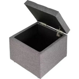 Grey Fabric Storage Ottoman Bench With Stools - thumbnail 3