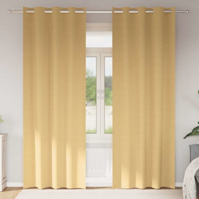 Berkfield Curtains With Curtains 2 Pcs Beige 245 X 140 Cm Polyester - image 1