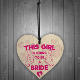 Red Ocean Girl Is Going To Be A Bride Wedding Wood Hanging Heart Gift Sign - thumbnail 2