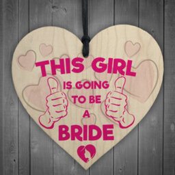 Red Ocean Girl Is Going To Be A Bride Wedding Wood Hanging Heart Gift Sign - thumbnail 1