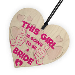 Red Ocean Girl Is Going To Be A Bride Wedding Wood Hanging Heart Gift Sign - thumbnail 5