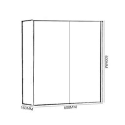 Clifton 600mm 2 Door Bathroom Mirror Cabinet- Basalt Grey- (Choice) - thumbnail 3