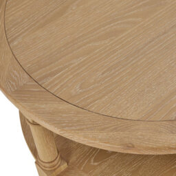 The Furniture Market Classic Whitewash Oak Round Coffee Table - thumbnail 7