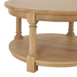 The Furniture Market Classic Whitewash Oak Round Coffee Table - thumbnail 8