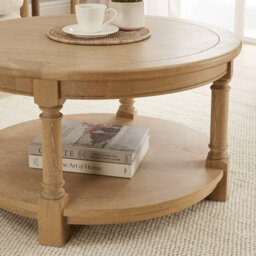 The Furniture Market Classic Whitewash Oak Round Coffee Table - thumbnail 6