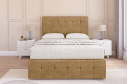 "Sloomy Cambridge Mink Plush Divan Bed Set 2 Drawers Left Side - 26"" Strutted & 12"" Footboard 4'6 Double" - thumbnail 1