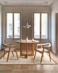 Beliani Set Of 2 Dining Chairs Oneco Wood Light Brown/ Light Beige - thumbnail 2