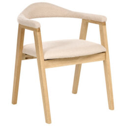 Beliani Set Of 2 Dining Chairs Oneco Wood Light Brown/ Light Beige - thumbnail 5
