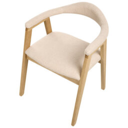 Beliani Set Of 2 Dining Chairs Oneco Wood Light Brown/ Light Beige - thumbnail 8