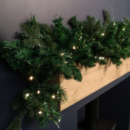 Samuel Alexander 1.8M Plain Pre Lit Christmas Garland With 50 Warm White Led Lights An 164 Tips - thumbnail 4
